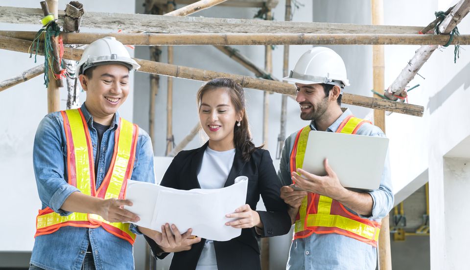 Video AI checking helmet and safety vest compliance on a worksite